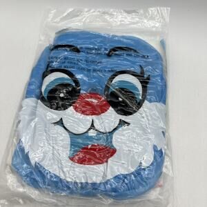 VTG Egg Time Easter Toy Blue Inflatable Bunny Rabbit Carrot 42” Vinyl 1980s NEW